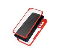 Coque Intégrale pour OPPO A94 5G Antichoc Dos Rigide Contour en Silicone Rouge