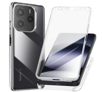 Avizar Coque intégrale pour Redmi Note 14 5G, bords tactiles, caméra surélevée, transparent