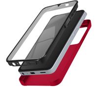Coque Intégrale pour Samsung A25 Rigide et Avant Souple Tactile Rouge
