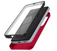 Coque Intégrale pour Samsung A55 Rigide et Avant Souple Tactile Rouge