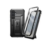 Supcase Coque antichoc Galaxy S25 – 2 protège-écrans, béquille & clip ceinture – Noir
