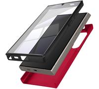 Coque Intégrale pour Samsung S24 Ultra Rigide et Avant Souple Tactile Rouge