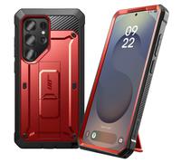 SUPCASE Coque pour Samsung Galaxy S25 Ultra avec 2 Protecteurs d’Ecran Avant (sans Film + avec Film) [Protection Qualité Militaire] (UB Pro) avec Béquille & Clip Ceinture pour S25 Ultra, Rouge