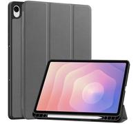 Coque Intelligente à Trois Volets, Compatible avec Samsung Galaxy Tab S11, 11 Pouces SM-X730/X736B 2025, Dos en TPU Souple avec étui Porte-Stylo(Gray)