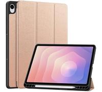 Coque Intelligente à Trois Volets, Compatible avec Samsung Galaxy Tab S11, 11 Pouces SM-X730/X736B 2025, Dos en TPU Souple avec étui Porte-Stylo(Pink)