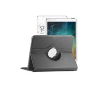 - Coque iPad Pro 11 Housse protection Etui PU Cuir Support Rotatif 360, Gris + Film écran en VERRE Trempé [Dimensions PRECISES Tablette : 247.6 x