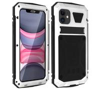 Coque iPhone 11 Aluminium Silicone Support Vidéo Tank Series Argent