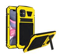 Coque pour iPhone 11 Aluminium Silicone Support Vidéo Tank Series Jaune
