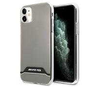 Coque iPhone 11 AMG plaquée métal noir transparent