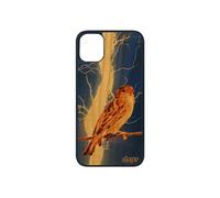 Coque iPhone 11 pro bois silicone oiseau petit moineau nature foudre 256 Go animal eclair animaux cover design bleu antichoc