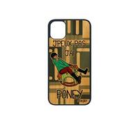 Coque iPhone 11 pro en bois silicone je peux pas j'ai poney bande dessinée equitation 256 Go etui cheval bumper drole portable