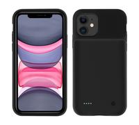 Coque iPhone 11 Protection Rigide 2 en 1 Batterie 6500mAh Soft-touch Noir