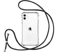 Coque Iphone 11 Transparente Tpu + Renfort Pc Avec Sangle Cordon Réglable 150 Cm ¿ Protection Antichoc Et Antirayures, Port En Collier/Bandoulière Mains Libres
