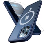 Coque Iphone 12/12 Pro Compatible Magsafe - Transparente Mate Anti-Traces, Protection Anti-Chocs Niveau Militaire 3 Couches, Bord Caméra En Alliage Surélevé, Toucher Soyeux