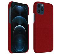 Coque iPhone 12 / 12 Pro Rigide Finition Tissu Anti-traces Lavable Rouge
