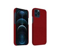 Coque iPhone 12 / 12 Pro Rigide Finition Tissu Anti-traces Lavable Rouge