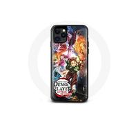 Coque Iphone 12 Mini dessin animé Demon Slayer le train de l'infini manga japonnais Tanjiro Nesuko démons Kitmetsu no Yaiba