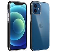 Coque iPhone 12 Mini Flexible Contour Chromé Dos Transparent Akashi Noir