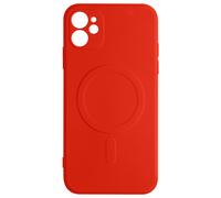 Coque Magsafe iPhone 12 Mini Silicone Intérieur Soft-touch Mag Cover rouge