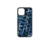 Coque iPhone 12 mini silicone motif feuilles texture 64 Go plantes floral de protection original nature design telephone bleu