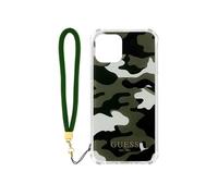 Coque iPhone 12 Pro Max avec Dragonne Motif Camouflage Guess vert