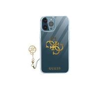 Coque Apple iPhone 12 Pro Max Bi-matière 4G Charms Guess Transparent Logo doré