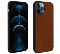 Coque pour iPhone 12 Pro Max Hybride Finition Tissu Ultra-fine Lavable à l'eau Marron