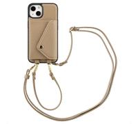 Selencia Sera Phone Case avec cordon et porte-cartes pour iPhone 13 - Taupe