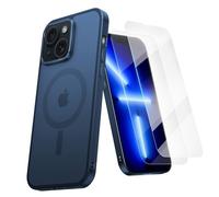 Coque iPhone 13 - Magnétique (Compatible MagSafe) Semi-transparente Mat Ultra-mince pour Homme et Femme - bleu