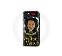 Coque Iphone 13 noir design sorcière maladroite Amandine Malabul the worst witch chapeau grenouille