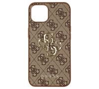 Coque iPhone 13 Pro Bi-matière Motif 4G avec Logo Guess marron