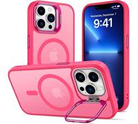 Coque Iphone 13 Pro Max Compatible Magsafe ¿ Antichoc Niveau Militaire, Translucide Mate Rouge, Support/Béquille Réglable Pour Caméra, Fine Et Durable