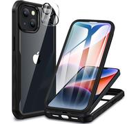 Coque Iphone 14/Iphone 13, Avec Protection Écran Verre Trempé Et Protecteur Caméra, 360° Antichoc Housse Double Face Téléphon[J4297]