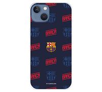 Coque iPhone 14 Plus FC Barcelone Bouclier Motif Rouge et Bleu pour protéger votre téléphone portable Coque iPhone en silicone souple avec licence officielle FC Barcelona