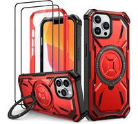 Coque Iphone 14 Pro Avec 2 Verre Trempé, Antichoc Étui De Militaire Protection, Anneau Support Renforcée Armure Etui Pour Iph[J5026]