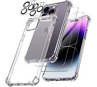 Coque iPhone 14 Pro et 2 Verre trempé vitre protection écran + 2 Protection camera GHL Tech