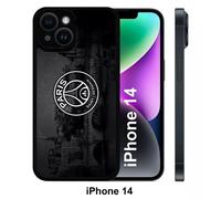 Coque Iphone 14 - Psg Paris Saint Germain La Seine - Silicone - Noir