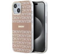 Etui DKNY pour iPhone 15 6.1 rose étui rigide IML Mono & Stripe MagSafe