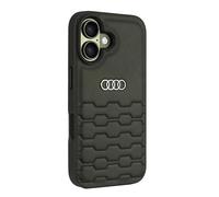 Coque IPhone 16 Audi En Cuir Synthétique Noir Avec Logo En Métal