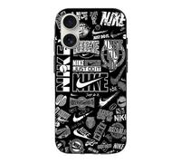 Coque Iphone 16 Nike Air Logo Graffiti Noir Et Blanc