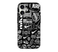 Coque Iphone 16 Plus - Nike - Graffiti Noir et Blanc - Souple - Style Urbain - Mixte