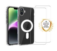 Coque Iphone 16 Plus Transparente Compatible Magsafe + 2 Vitres Protection Ecran Evetane