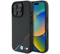 Coque IPhone 16 Pro BMW Tricolore En Carbone Noir MagSafe