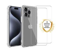 EVETANE Coque iPhone 16 Pro Max Antichoc Silicone + 2 Vitres Protection ecran