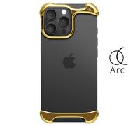 Coque Iphone 16 Pro Max En Aluminium Aérospatiale Ultra Renforcé Antichoc 3m Arc Pulse Dorée