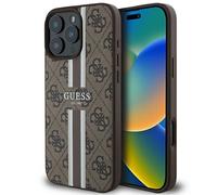 Coque IPHONE 16 Pro Max Guess Simili Cuir Braun Magsafe Compatible Logo