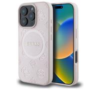 CG Mobile Guess GUHMP16XPSAPSMEP Coque Rigide pour iPhone 16 Pro Max 6,9" Rose Saffiano Peony Classic Logo