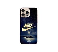 Coque - Nike - Iphone 16 Pro Max - Souple - Noir - Logo doré nuit étoilé