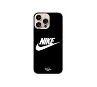 Coque Iphone 16 Pro - Nike - Logo Blanc - Souple - Noir - Protection Quotidienne