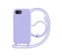 Avizar Coque pour iPhone 16e en Silicone avec Cordon en Nylon Tressé Ajustable